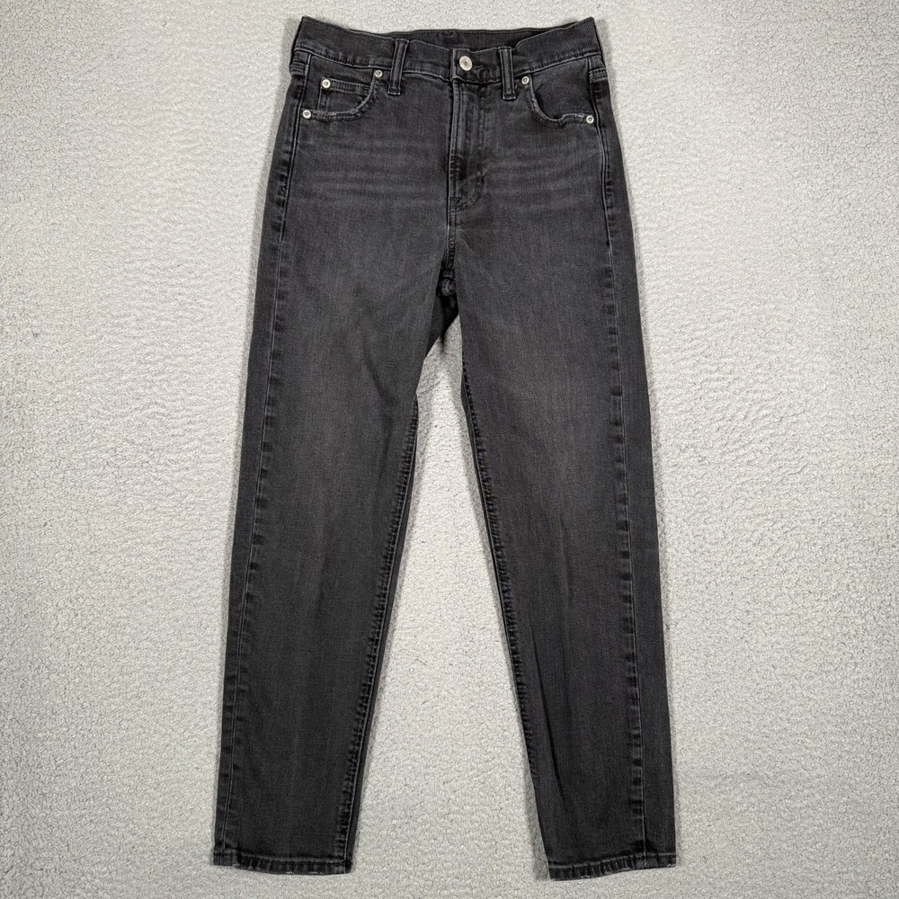 GAP Jeans Womens 0R 25x25 Black High Rise Mom Jean 5 Pocket Denim Casual Preppy